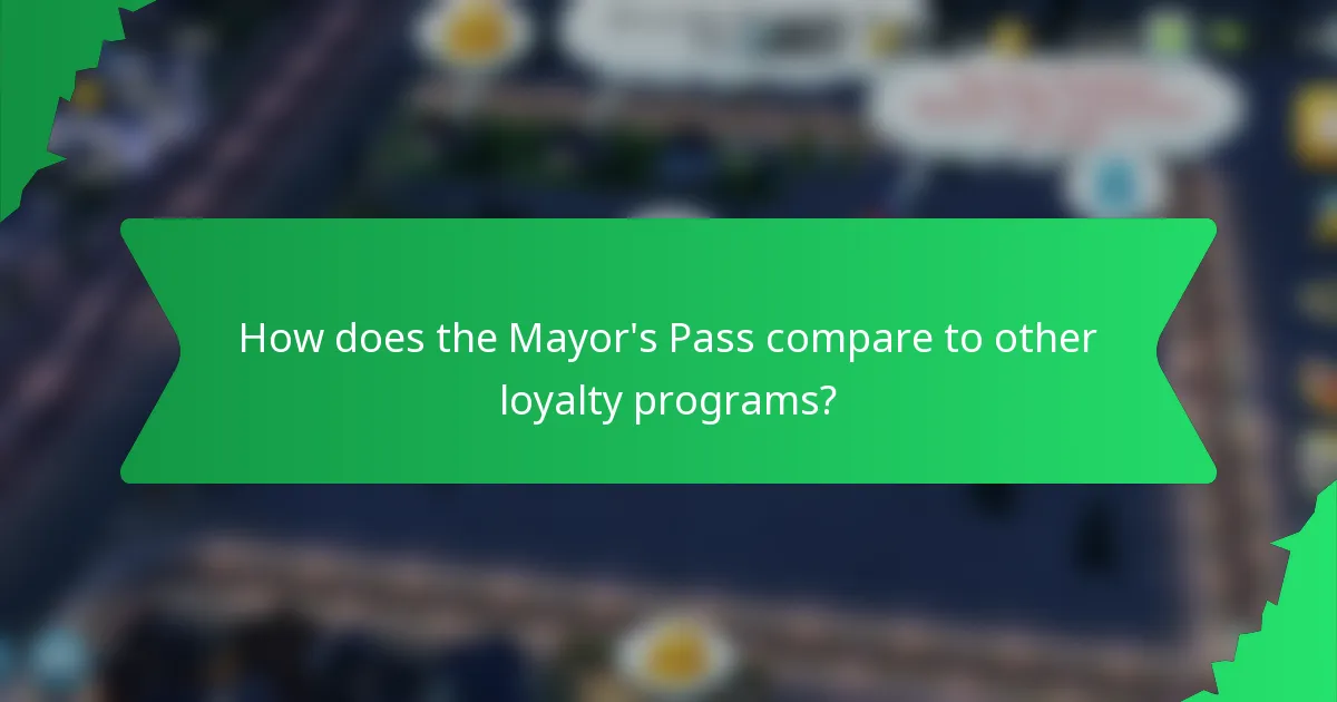 How does the Mayor's Pass compare to other loyalty programs?
