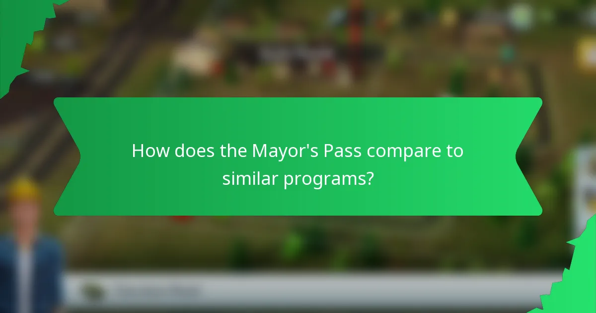 How does the Mayor's Pass compare to similar programs?