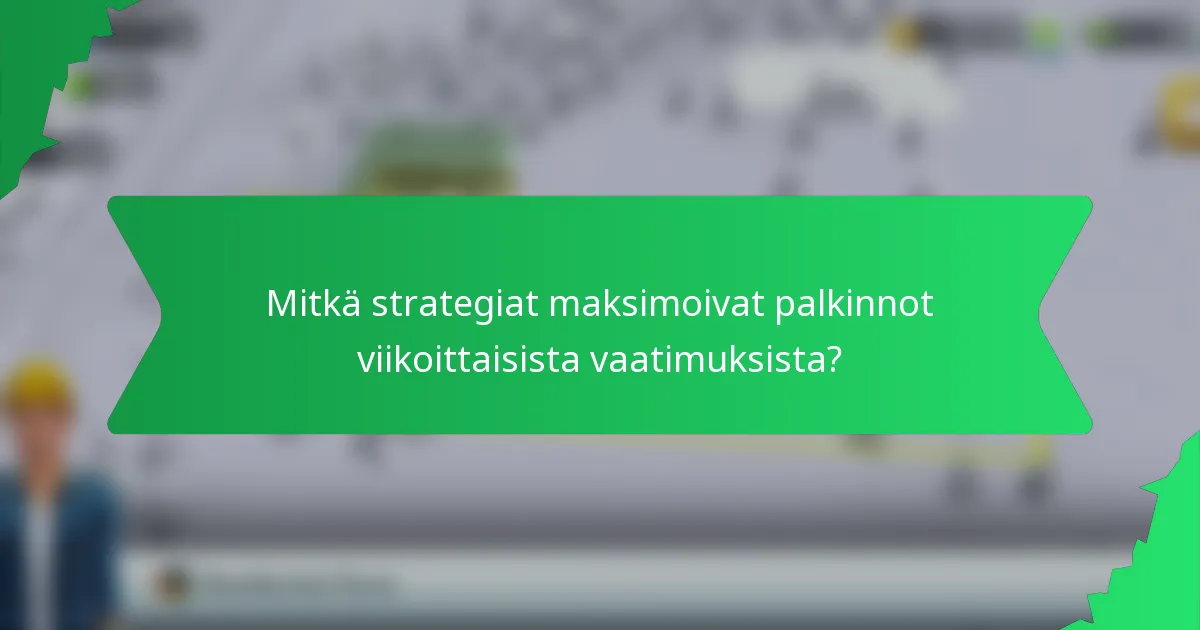 Mitkä strategiat maksimoivat palkinnot viikoittaisista vaatimuksista?